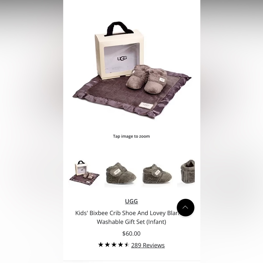 Ugg Kids' Bixbee Crib Shoe And Lovey Blanket Washable Gift Set (Infant)